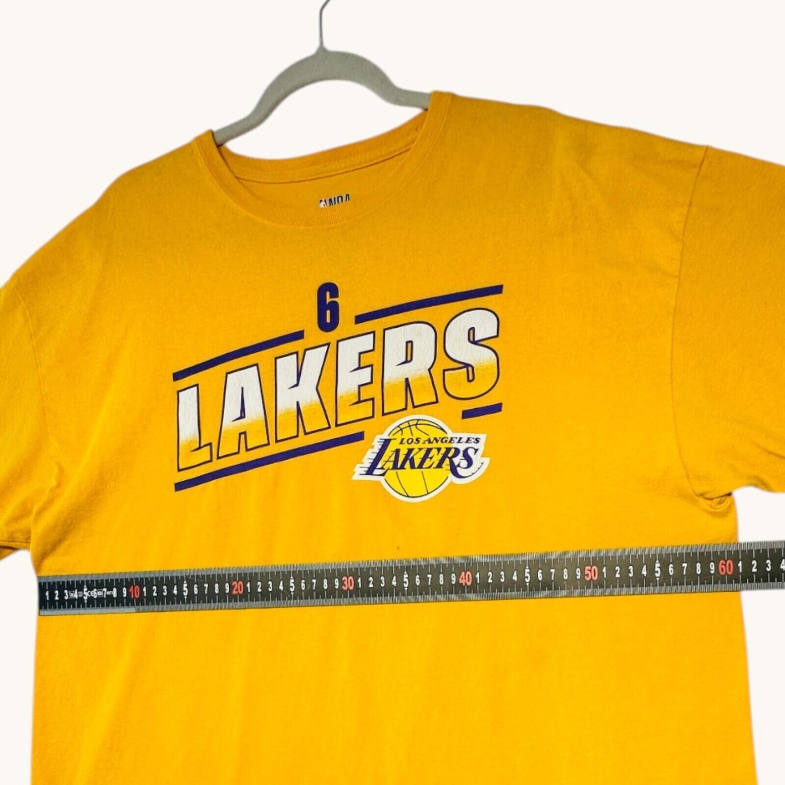 NBA LA Lakers T-Shirt Men's UK Size 2XL Yellow Crew Neck