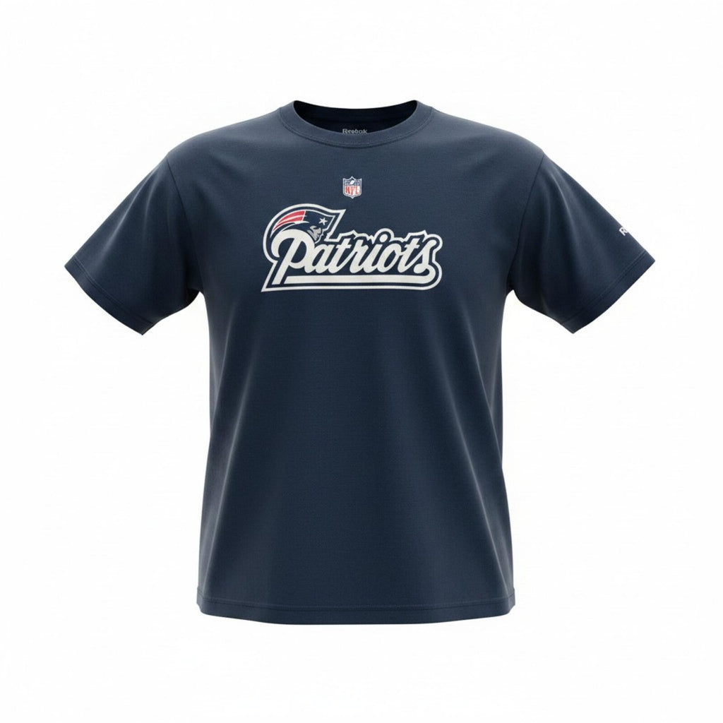 Reebok Patriots T-Shirt Men's UK Size XL Blue Short Sleeve
