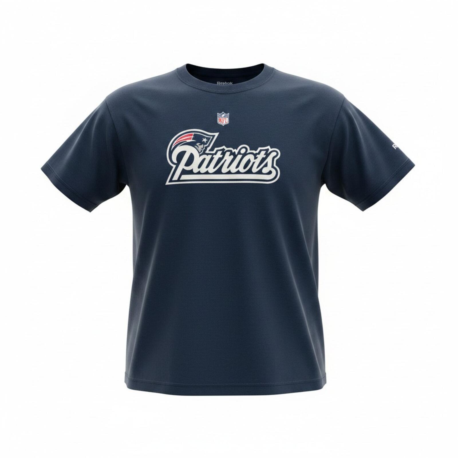 Reebok Patriots T-Shirt Men's UK Size XL Blue Short Sleeve