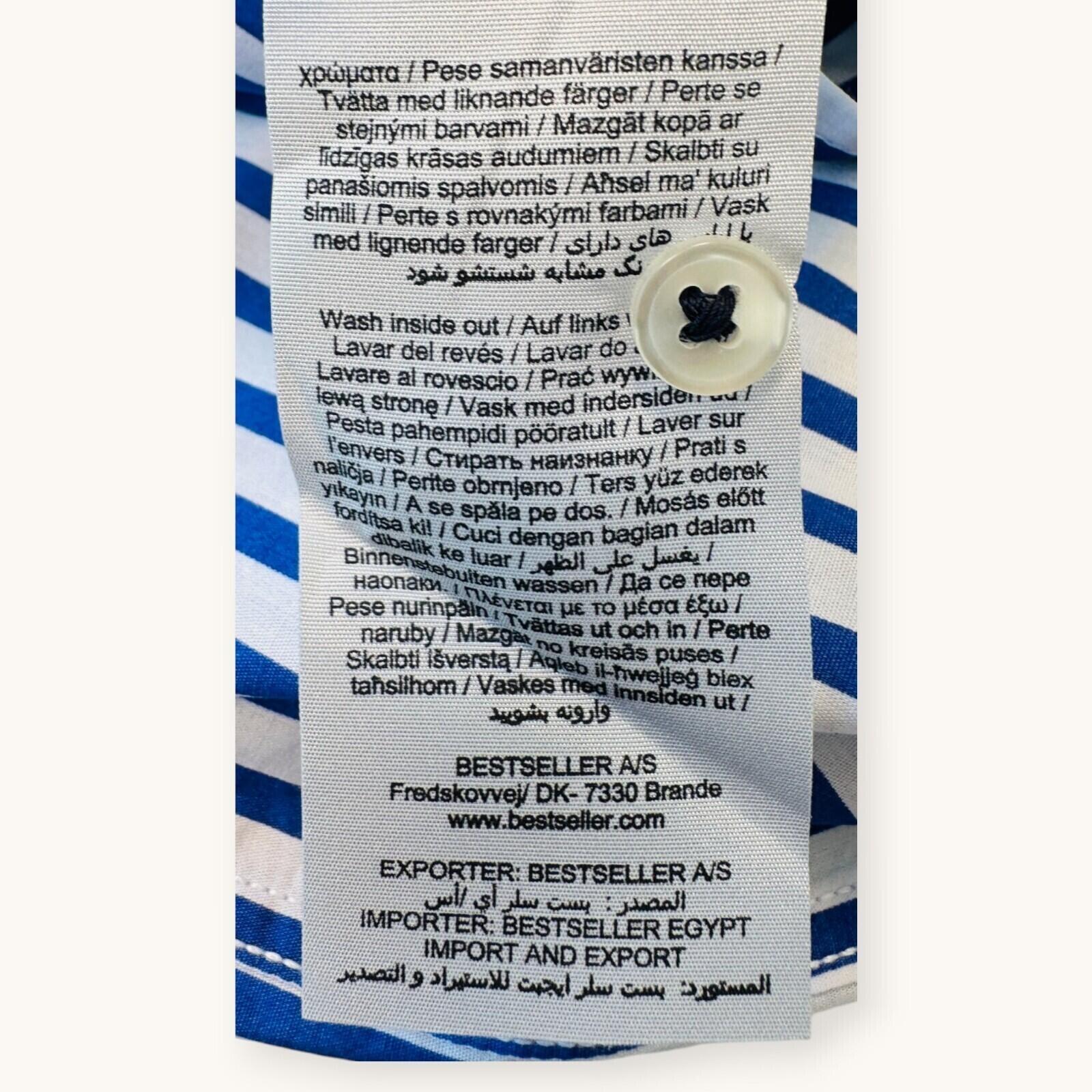 Jack & Jones Shirt Men's UK Size S White and Blue Striped