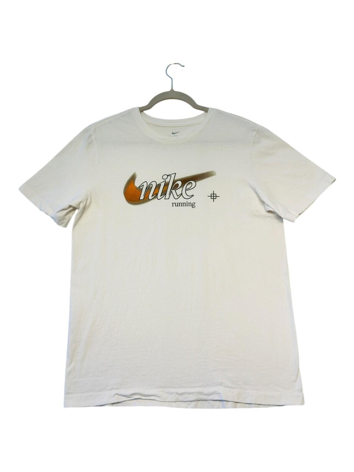 Nike Running T-Shirt Men's UK Size M White Graphic Print