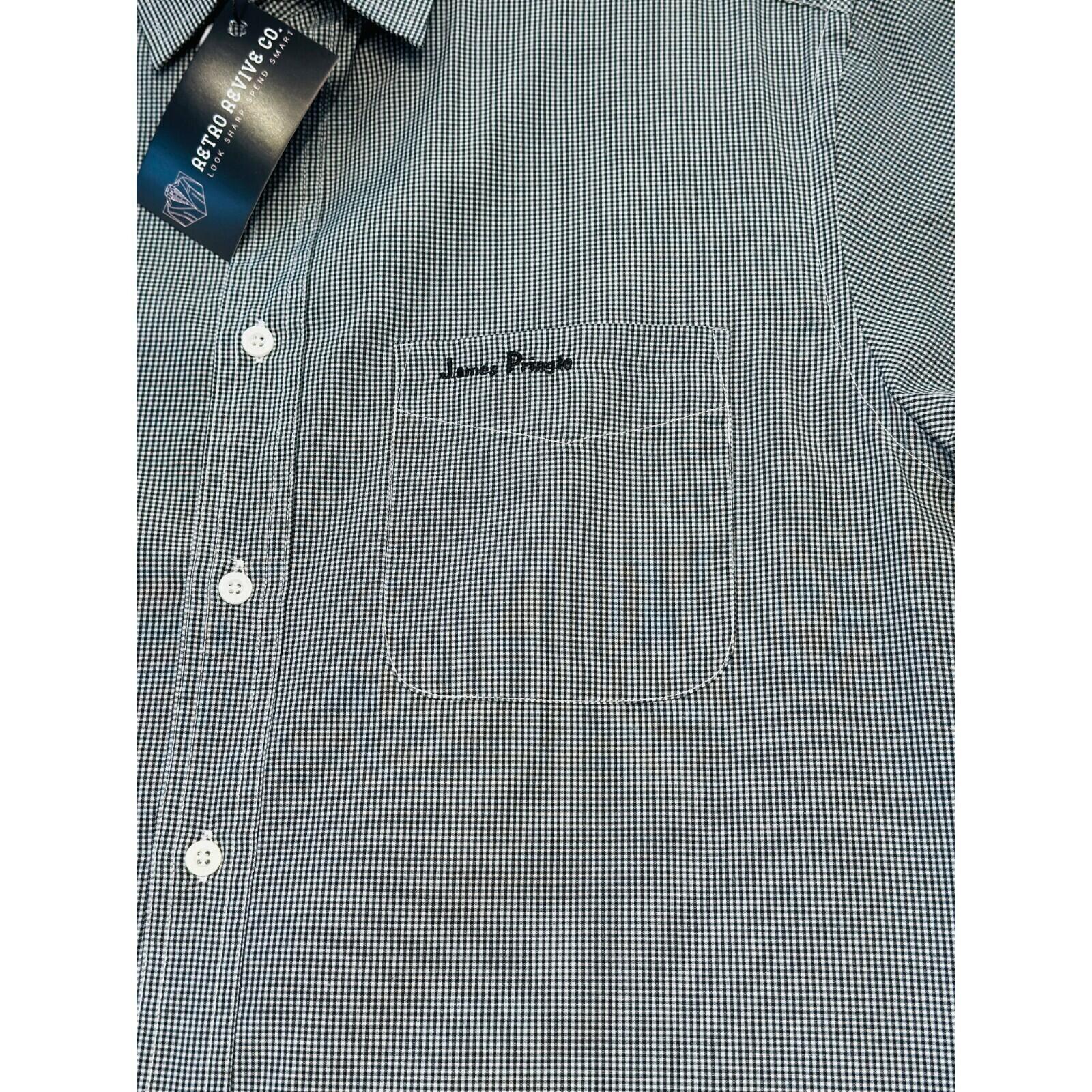 James Pringle Shirt Men's UK Size M Grey Embroidered Logo