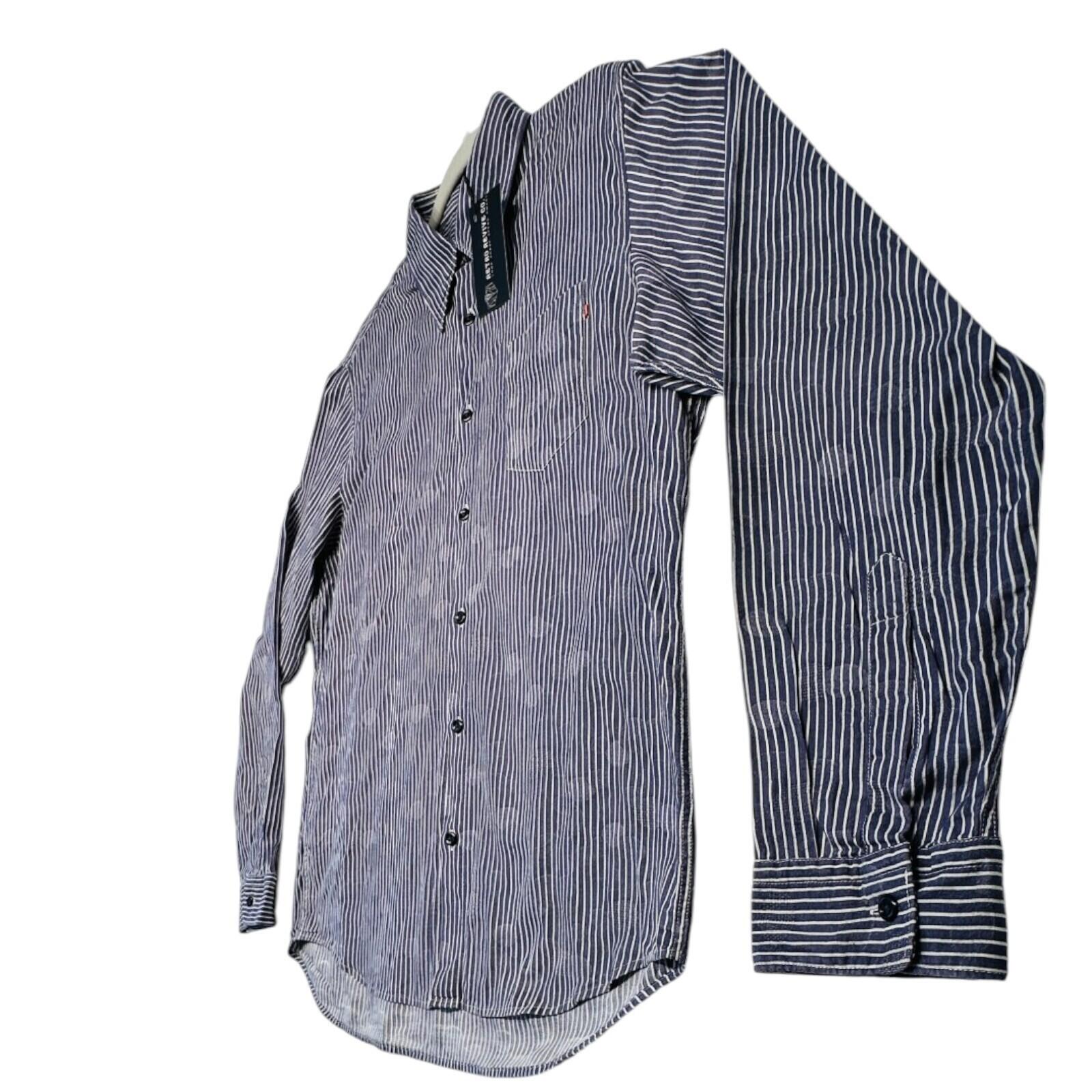 Hugo Boss Shirt Men's UK Size L Blue Stripe Designer