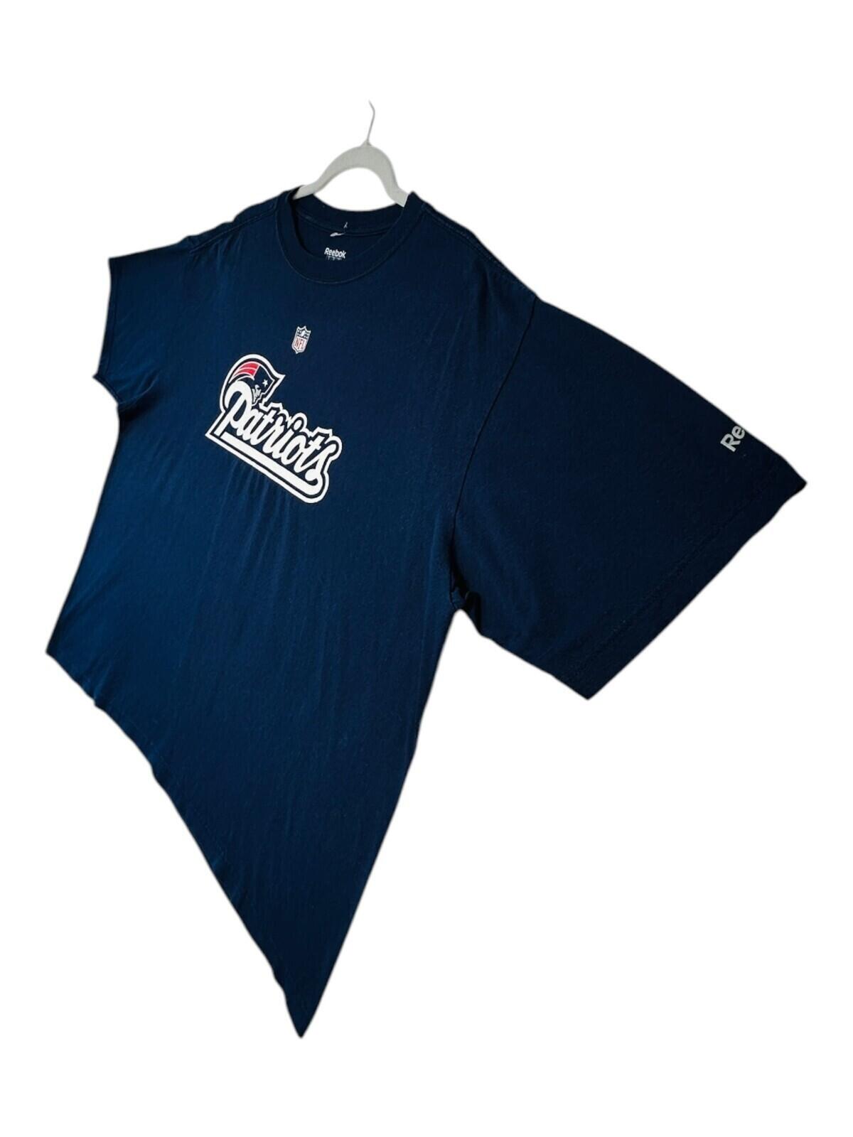 Reebok Patriots T-Shirt Men's UK Size XL Blue Short Sleeve