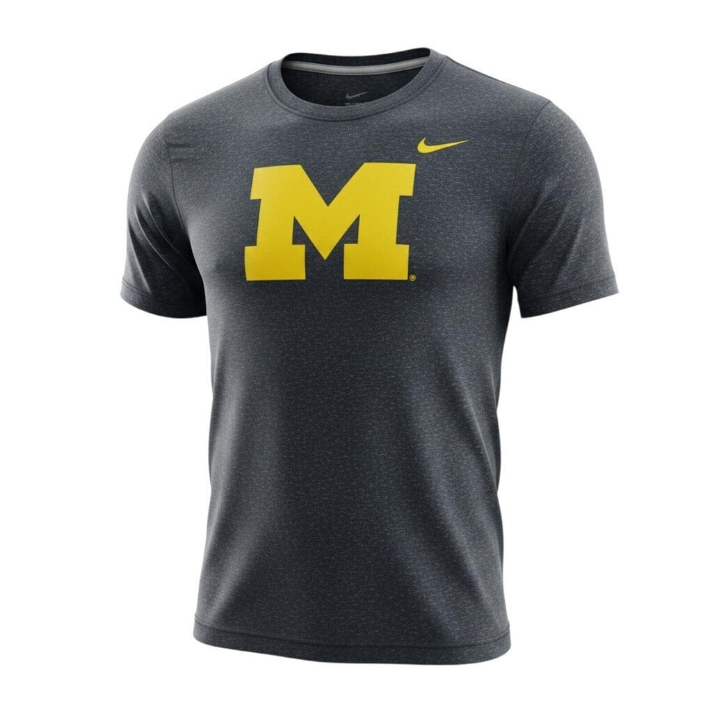 Nike Michigan Wolverines T-Shirt Men's UK Size S Grey