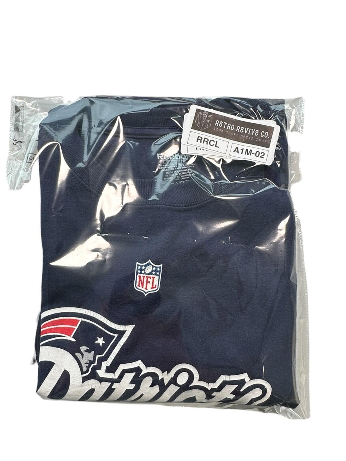 Reebok Patriots T-Shirt Men's UK Size XL Blue Short Sleeve