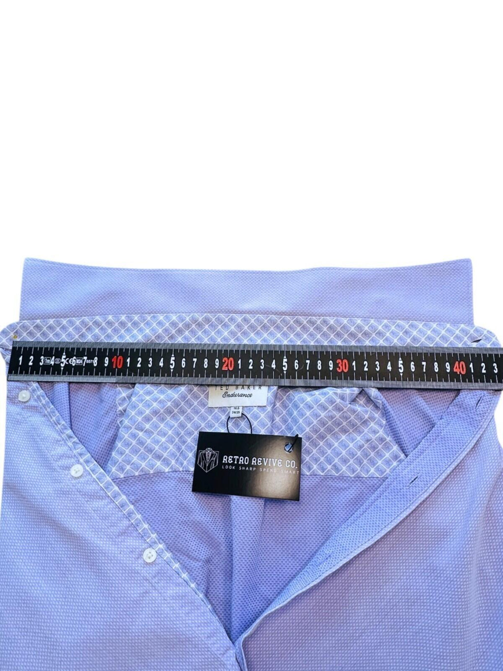 Ted Baker Shirt Men's UK Size L Blue Endurance Long Sleeve