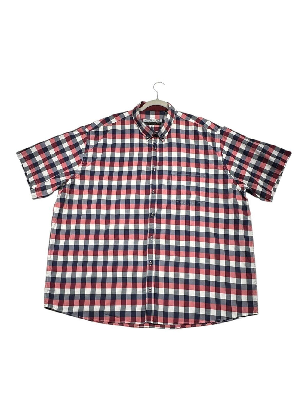 Kam Apparel Wear Shirt Men's UK Size 4XL Red Check Pocket