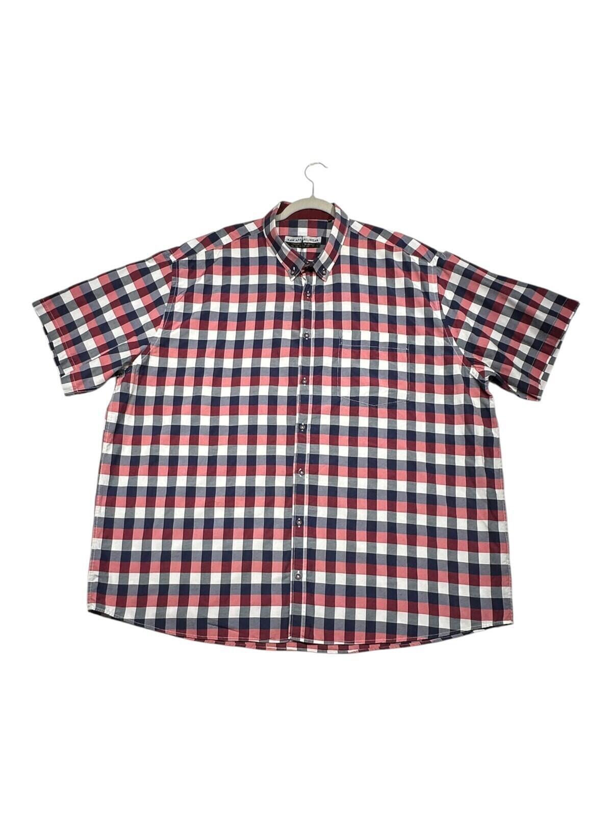 Kam Apparel Wear Shirt Men's UK Size 4XL Red Check Pocket