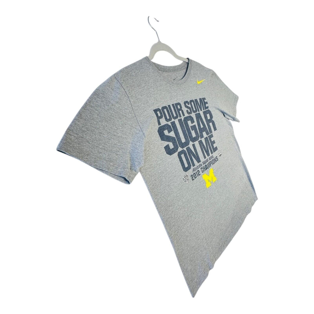 Nike Michigan Wolverines T-Shirt Men's UK Size L Grey
