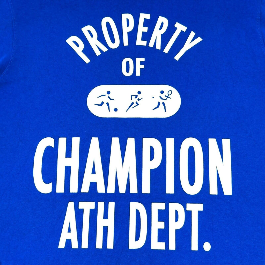 Champion Ath Dept. T-Shirt Men's UK Size S Blue Short Sleeve