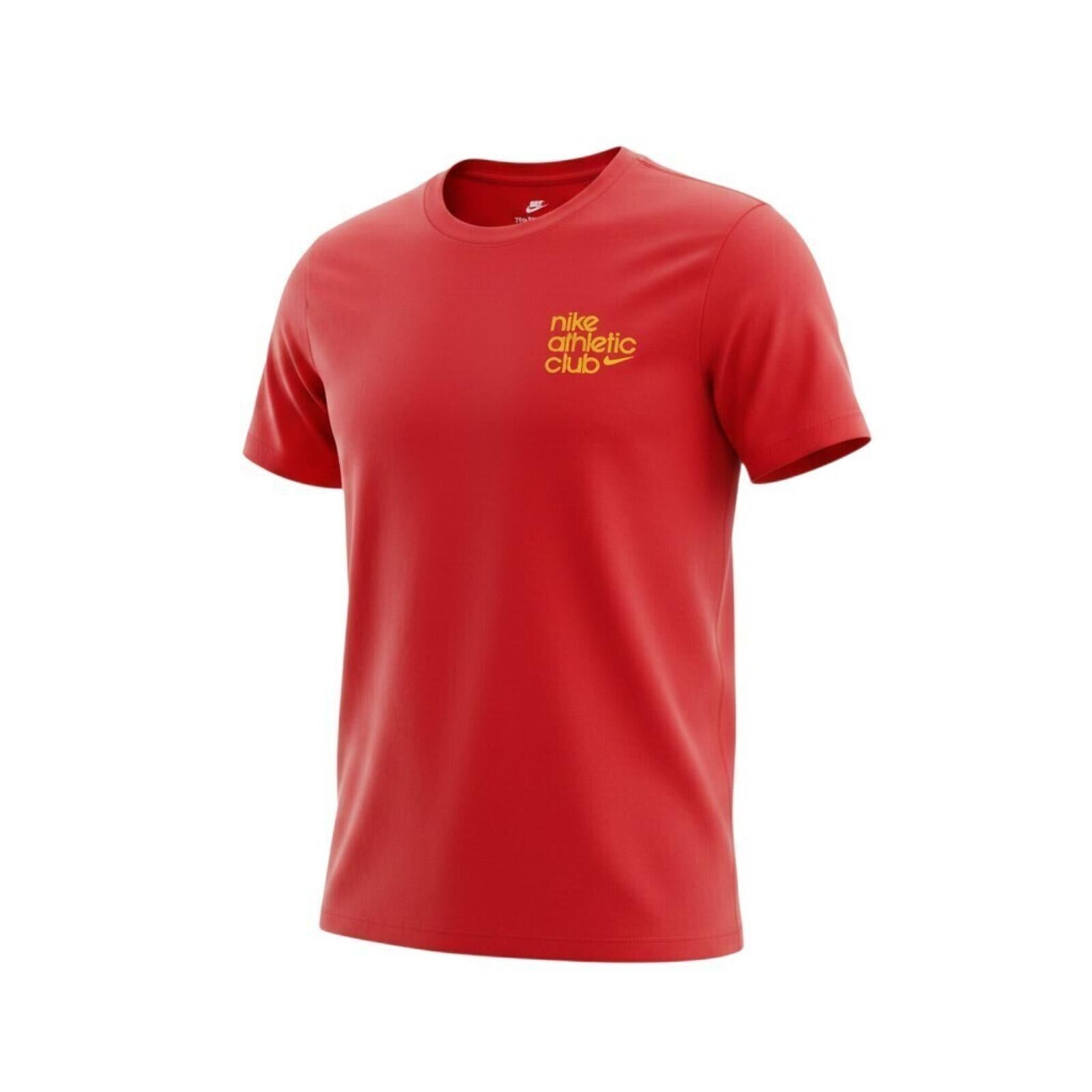 Nike Athletic Club T-Shirt Men's Uk Size S Red Graphic Print