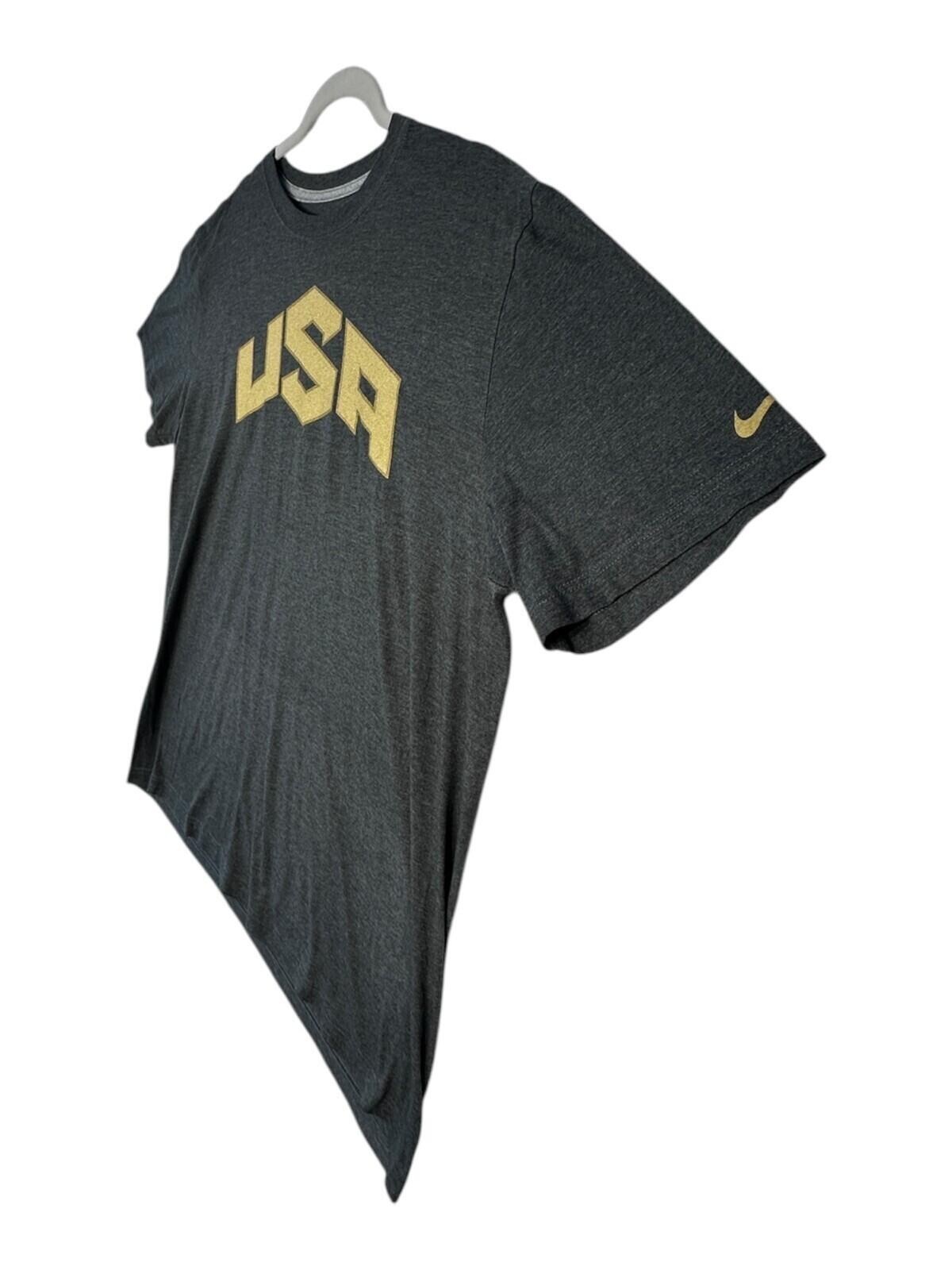 Nike USA T-Shirt Men's UK Size XL Grey Gold Graphic Print