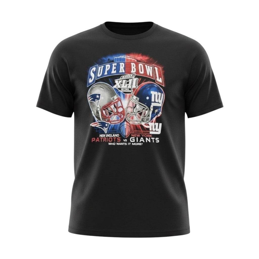 Reebok Patriots vs Giants T-Shirt Men's UK Size XL Black