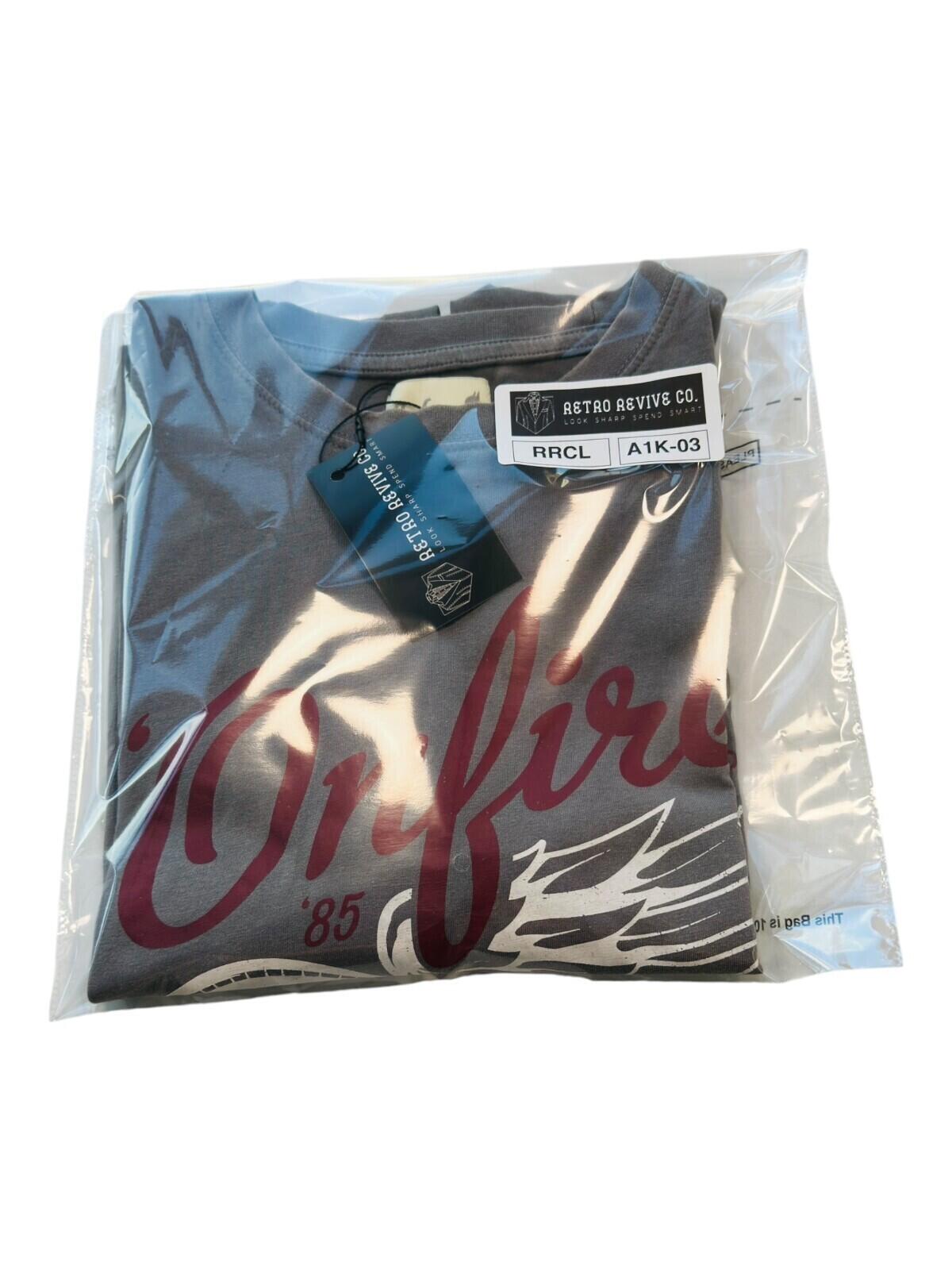 Onfire T-Shirt Men's UK Size M Grey Graphic Print