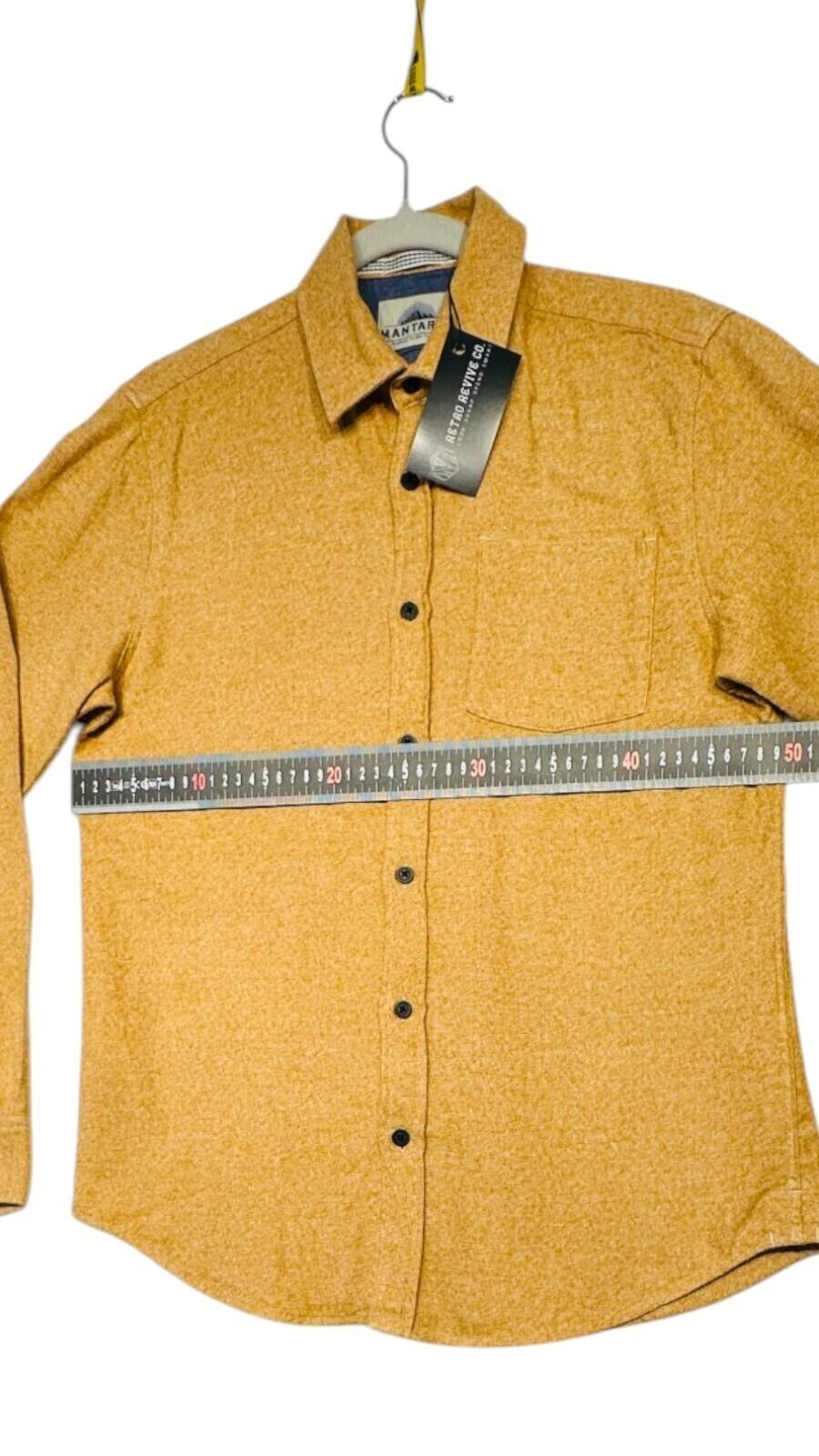 Mantaray Shirt Men's UK Size S Yellow Flannel Pocket