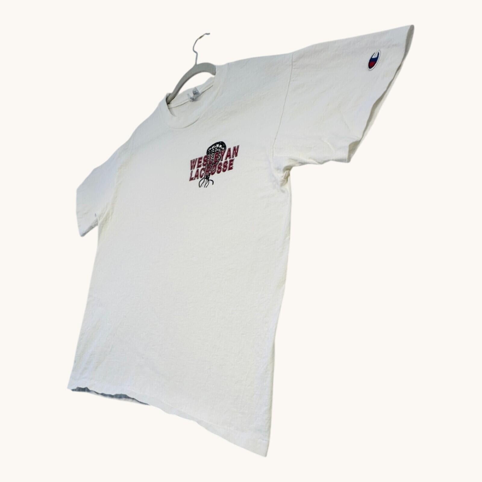 Champion Wesleyan Lacrosse T-Shirt Men's UK Size L White