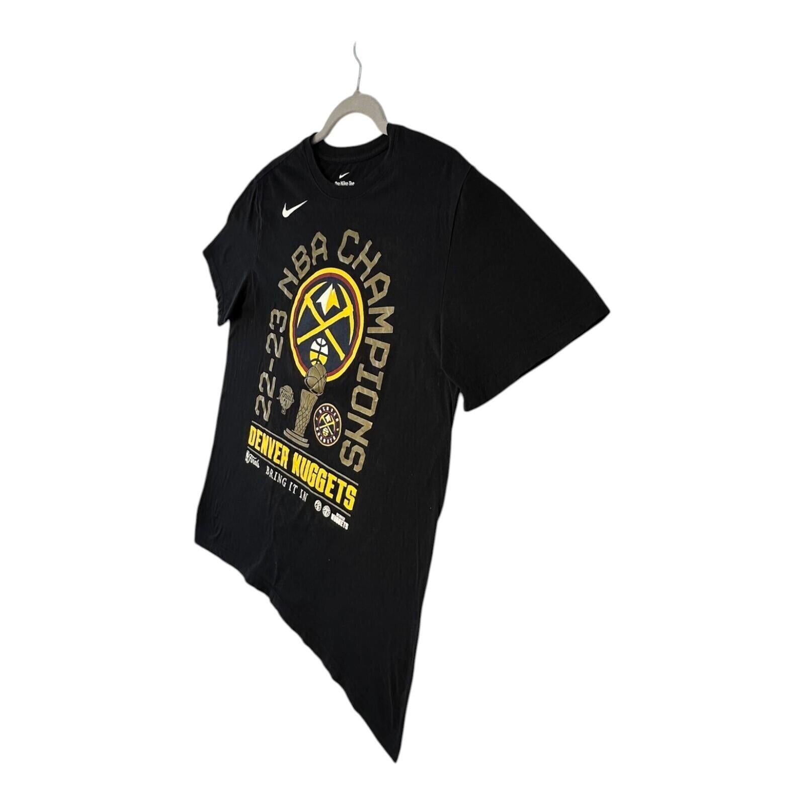 Nike Denver Nuggets T-Shirt Men's UK Size M Black Crew Neck