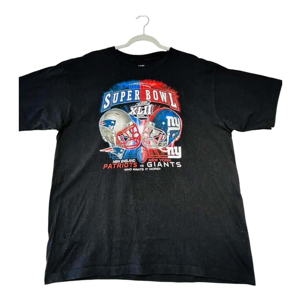 Reebok Patriots vs Giants T-Shirt Men's UK Size XL Black