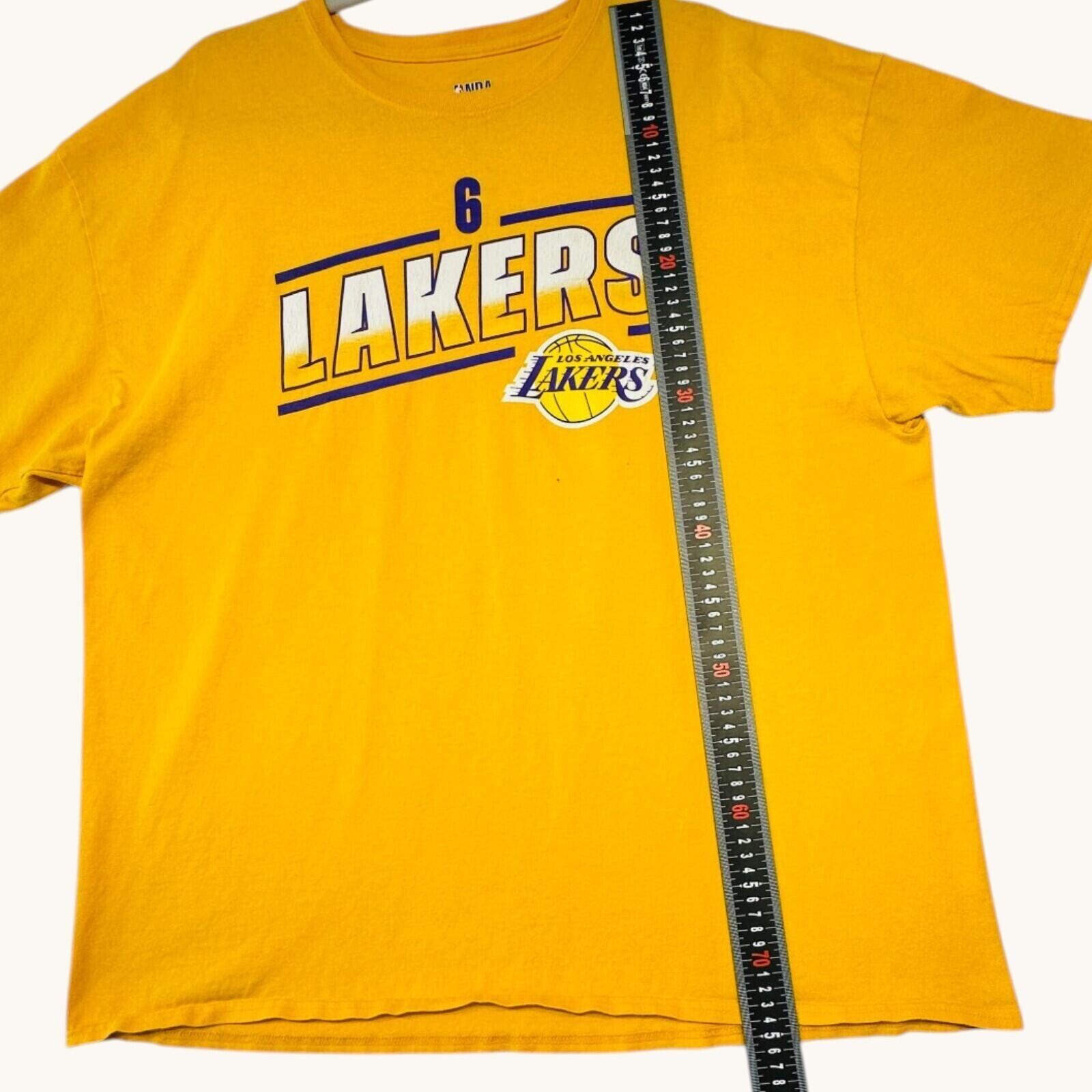 NBA LA Lakers T-Shirt Men's UK Size 2XL Yellow Crew Neck