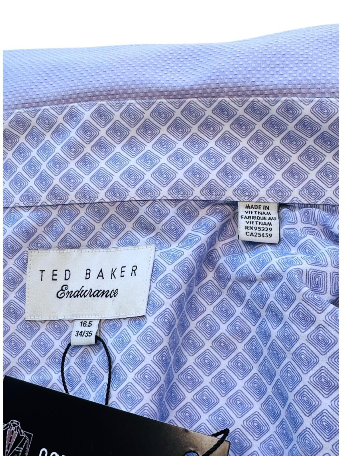 Ted Baker Shirt Men's UK Size L Blue Endurance Long Sleeve