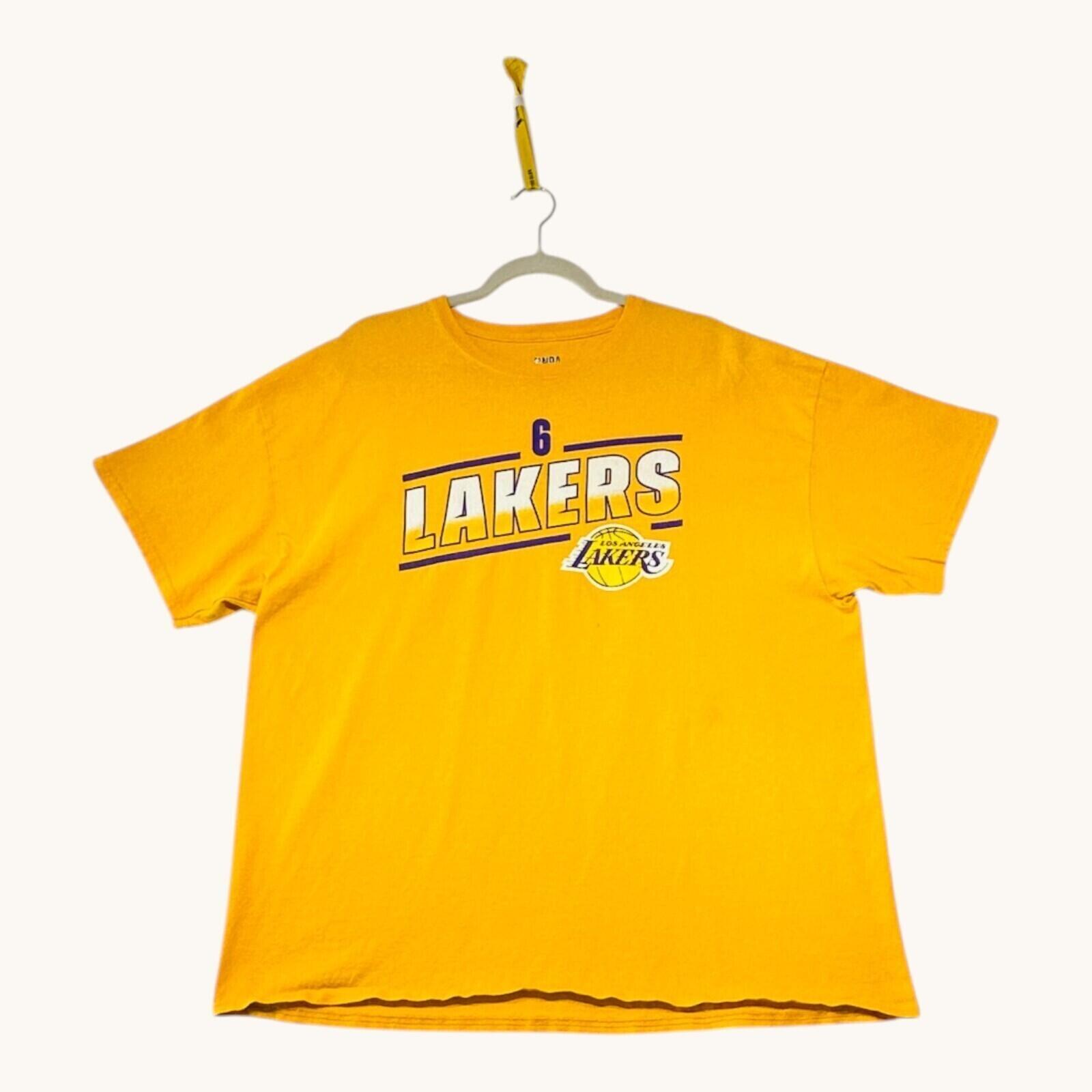 NBA LA Lakers T-Shirt Men's UK Size 2XL Yellow Crew Neck