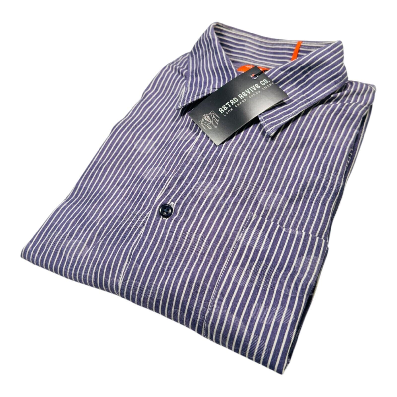 Hugo Boss Shirt Men's UK Size L Blue Stripe Designer
