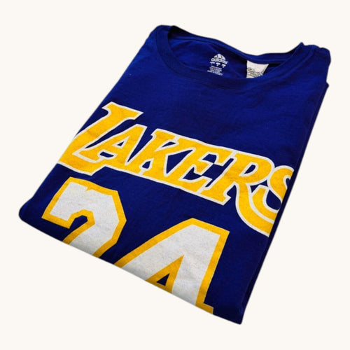 Adidas Lakers T-Shirt Men's UK Size L Purple Graphic Print
