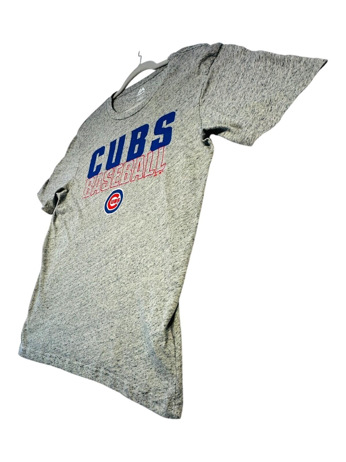 Majestic Cubs Baseball T-Shirt Men's UK Size L Grey