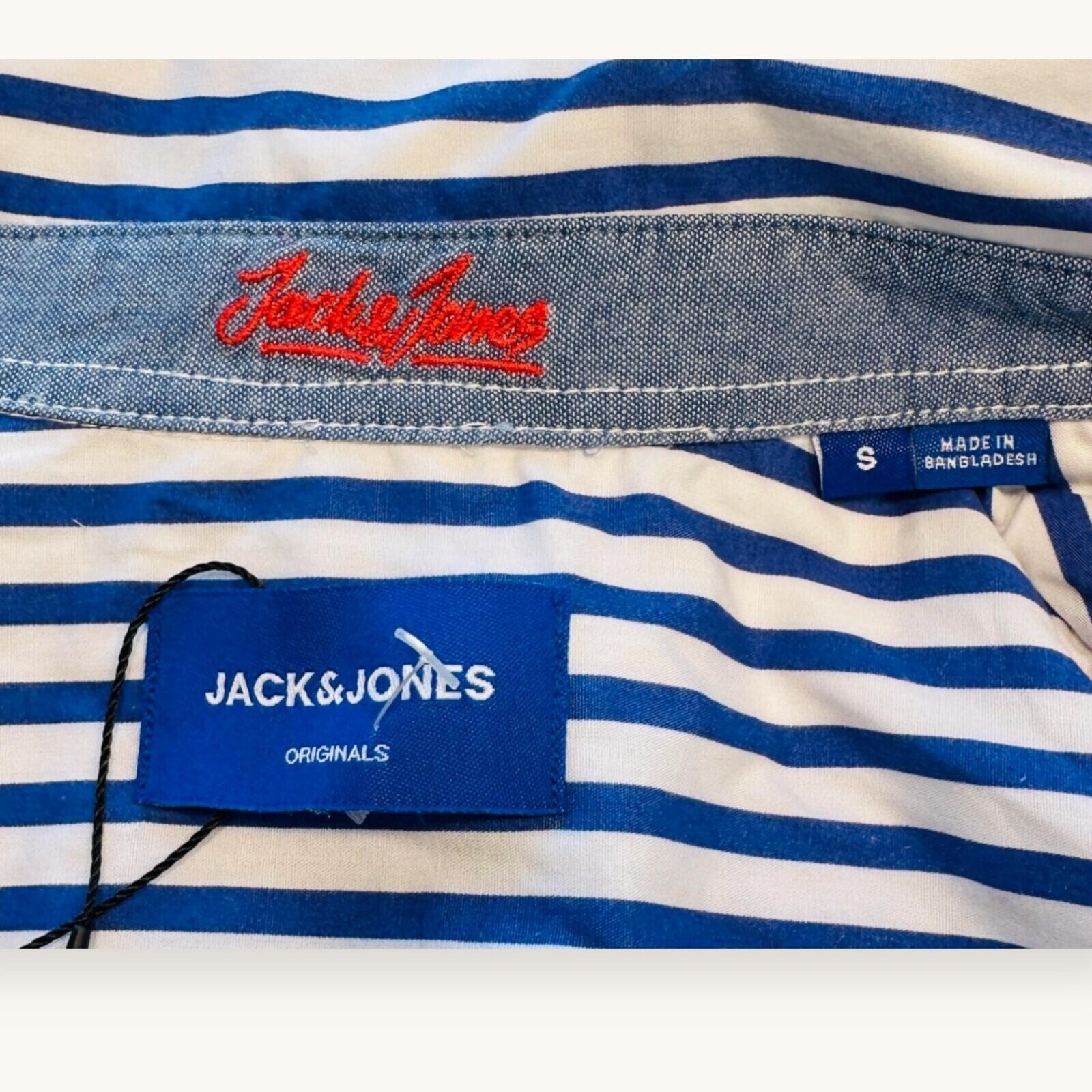 Jack & Jones Shirt Men's UK Size S White and Blue Striped