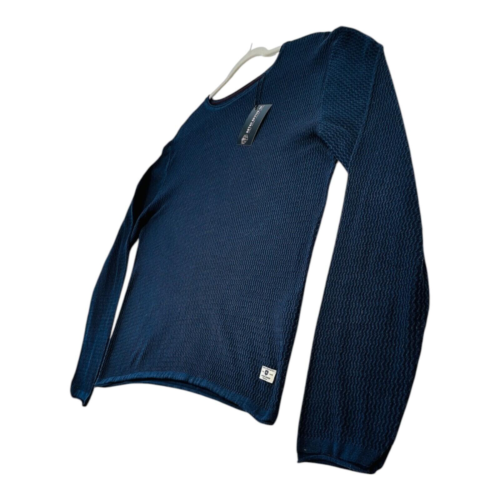 Jack & Jones Jumper Men's UK Size XL Blue Textured Knit