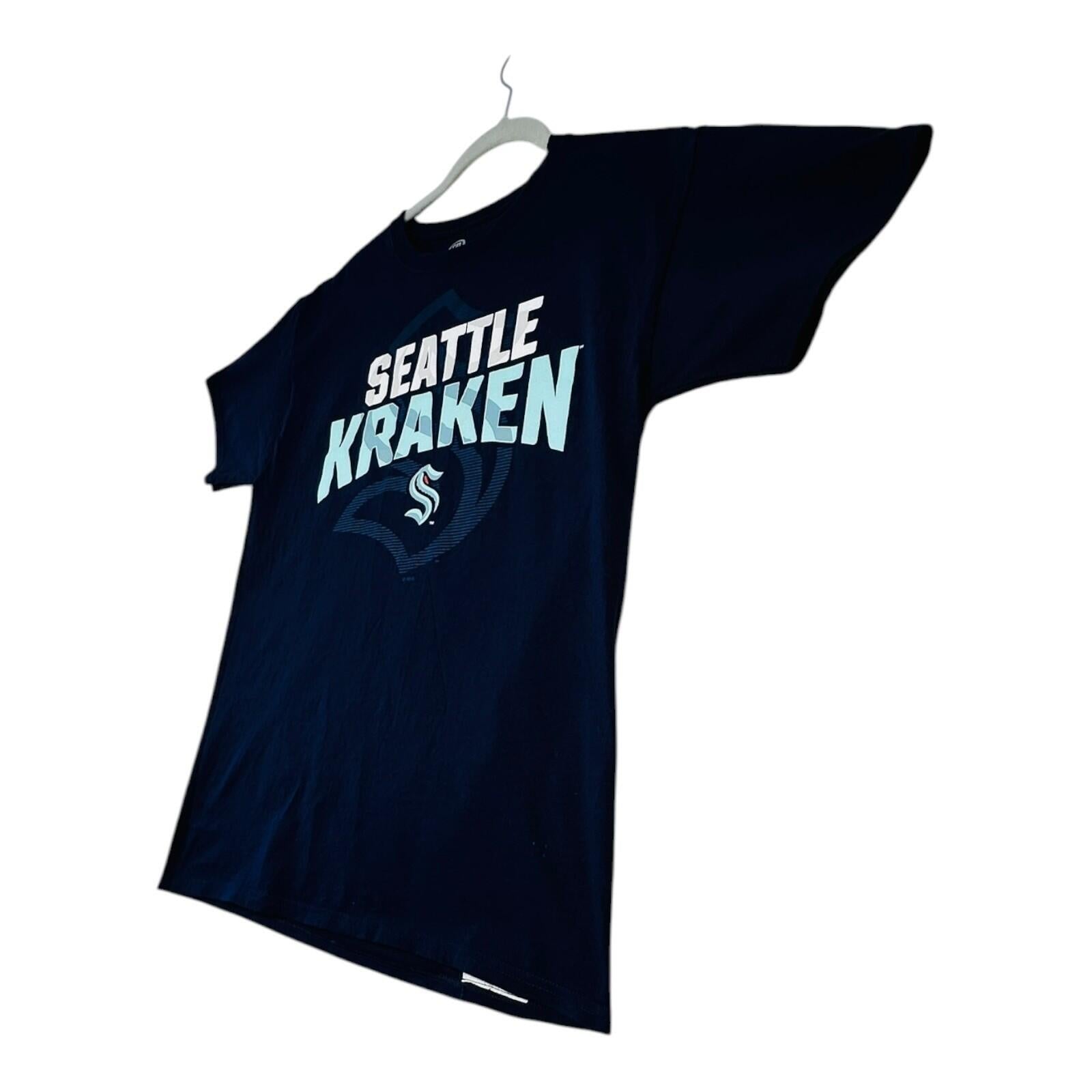 NHL Seattle Kraken T-Shirt Men's Uk Size M Blue Crew Neck