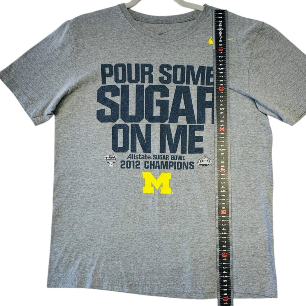 Nike Michigan Wolverines T-Shirt Men's UK Size L Grey