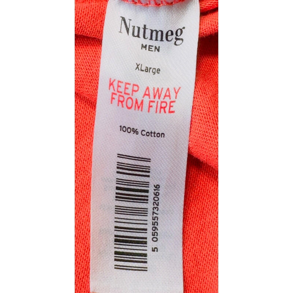 Nutmeg T-Shirt Men's Uk Size XL Red Short Sleeve Crew Neck