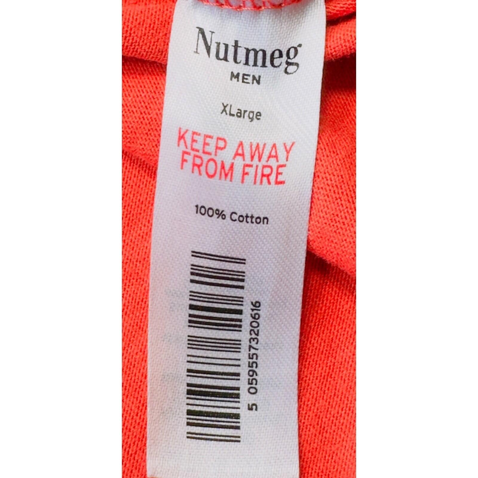 Nutmeg T-Shirt Men's Uk Size XL Red Short Sleeve Crew Neck