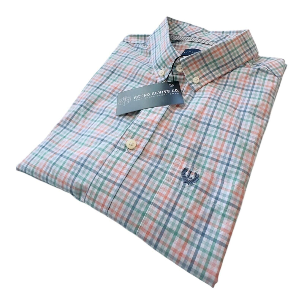 Lincoln Shirt Men's Uk Size M Multicolour Embroidered Logo