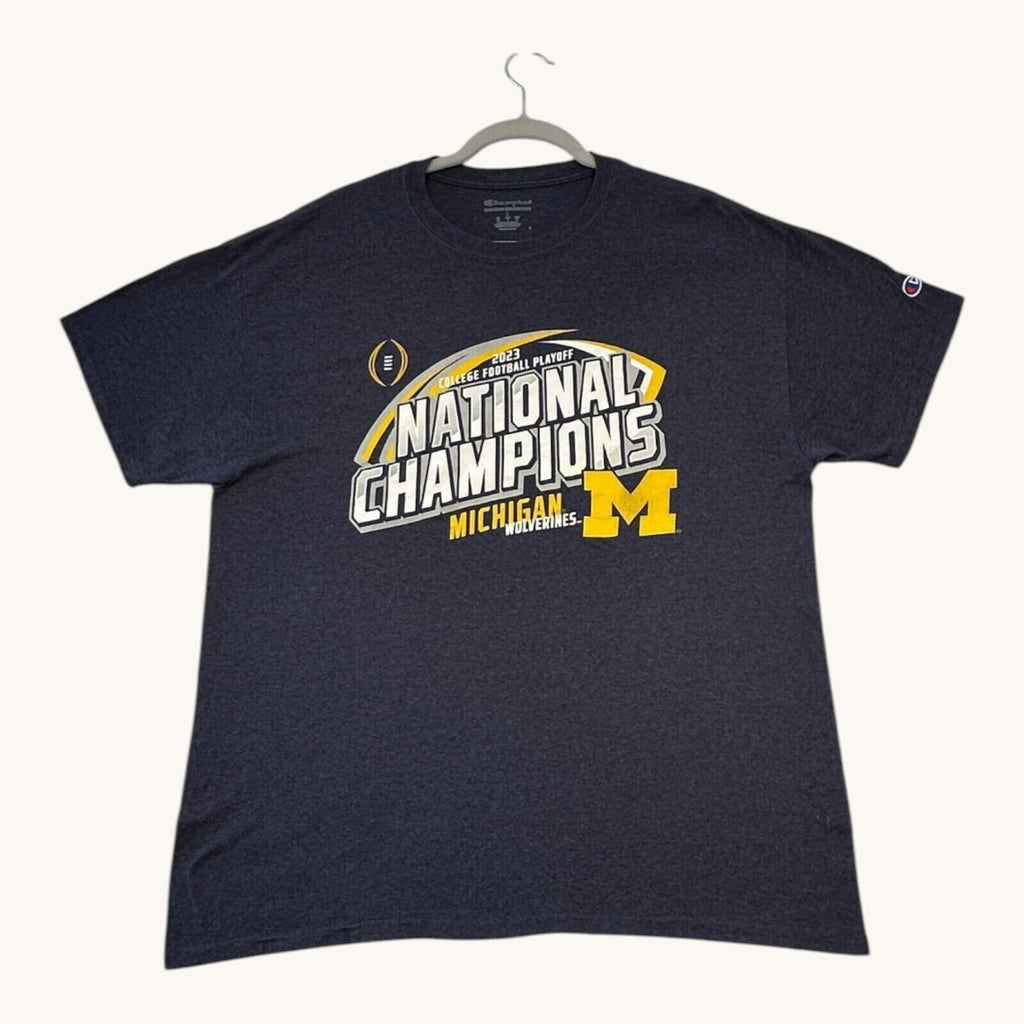 Champion Michigan Wolverines T-Shirt Men's UK Size L Grey