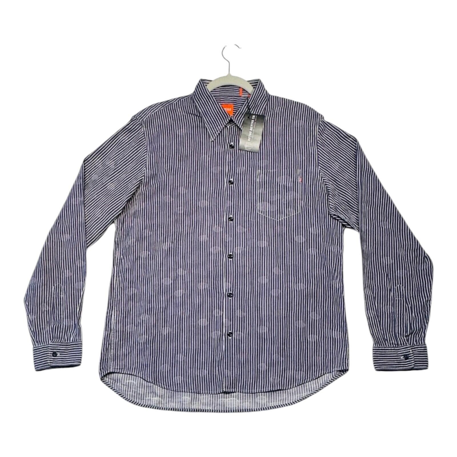 Hugo Boss Shirt Men's UK Size L Blue Stripe Designer
