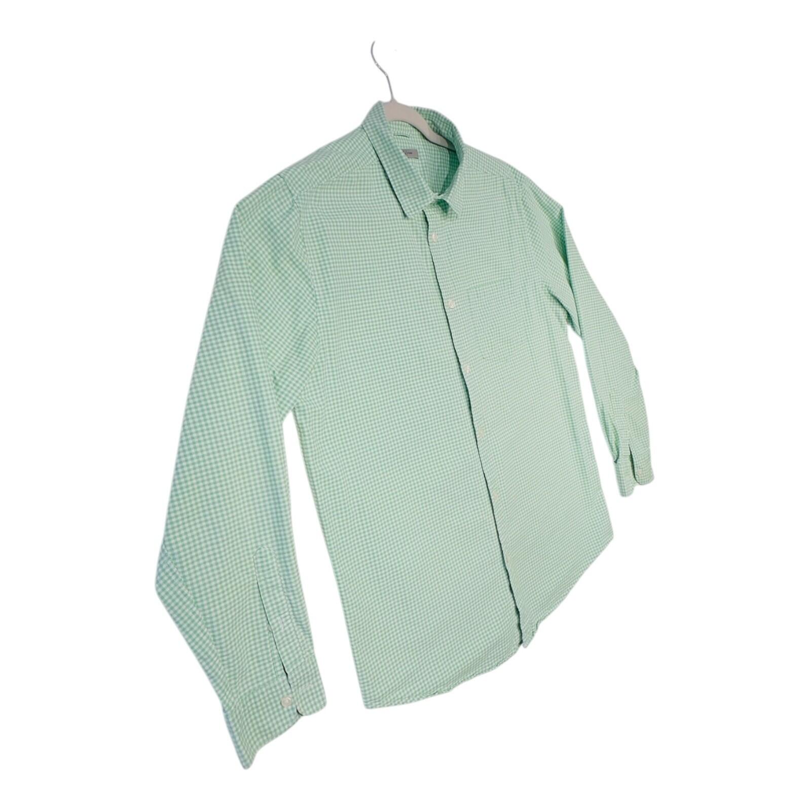 Tu Man Shirt Men's UK Size L Green Check Long Sleeve