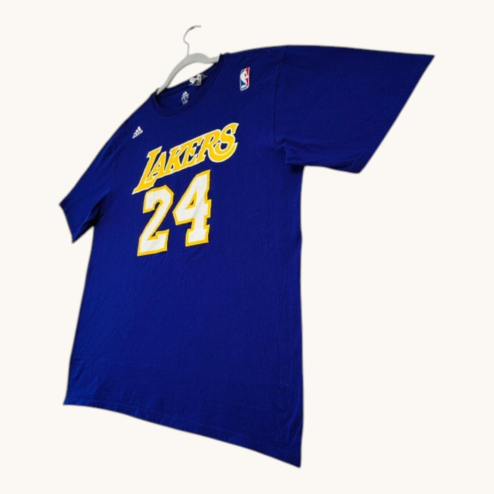 Adidas Lakers T-Shirt Men's UK Size L Purple Graphic Print