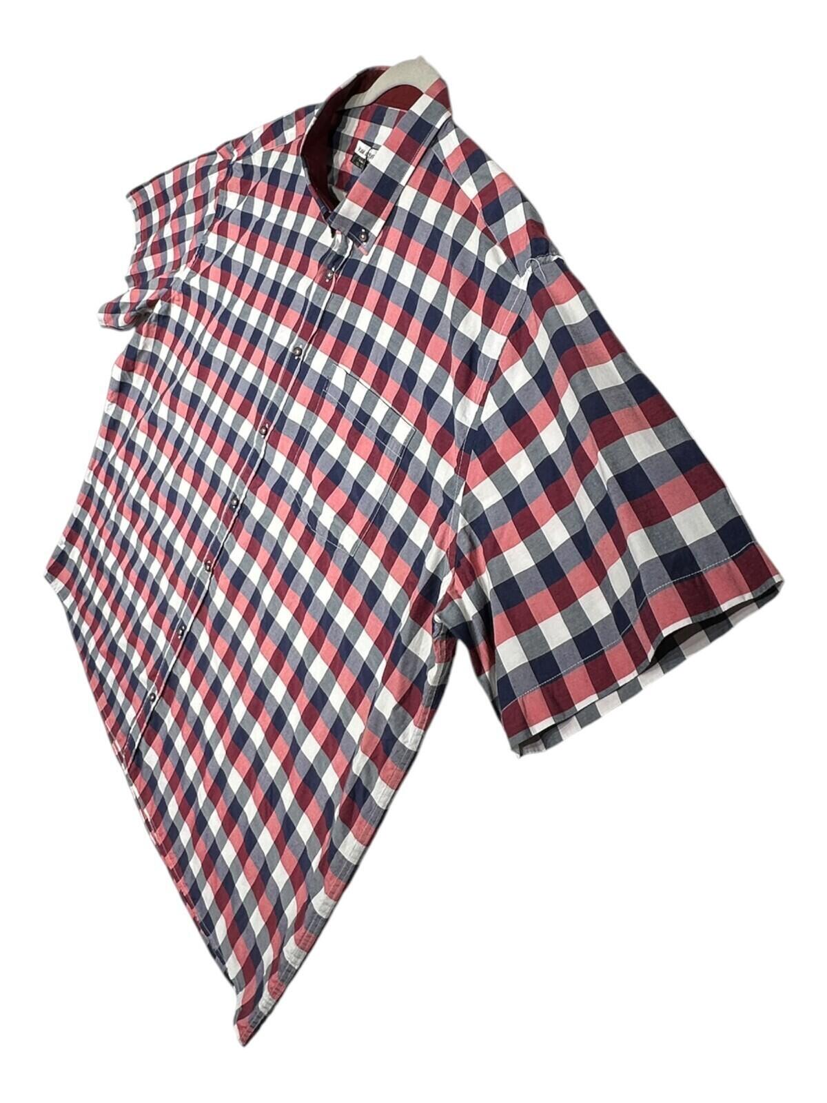 Kam Apparel Wear Shirt Men's UK Size 4XL Red Check Pocket