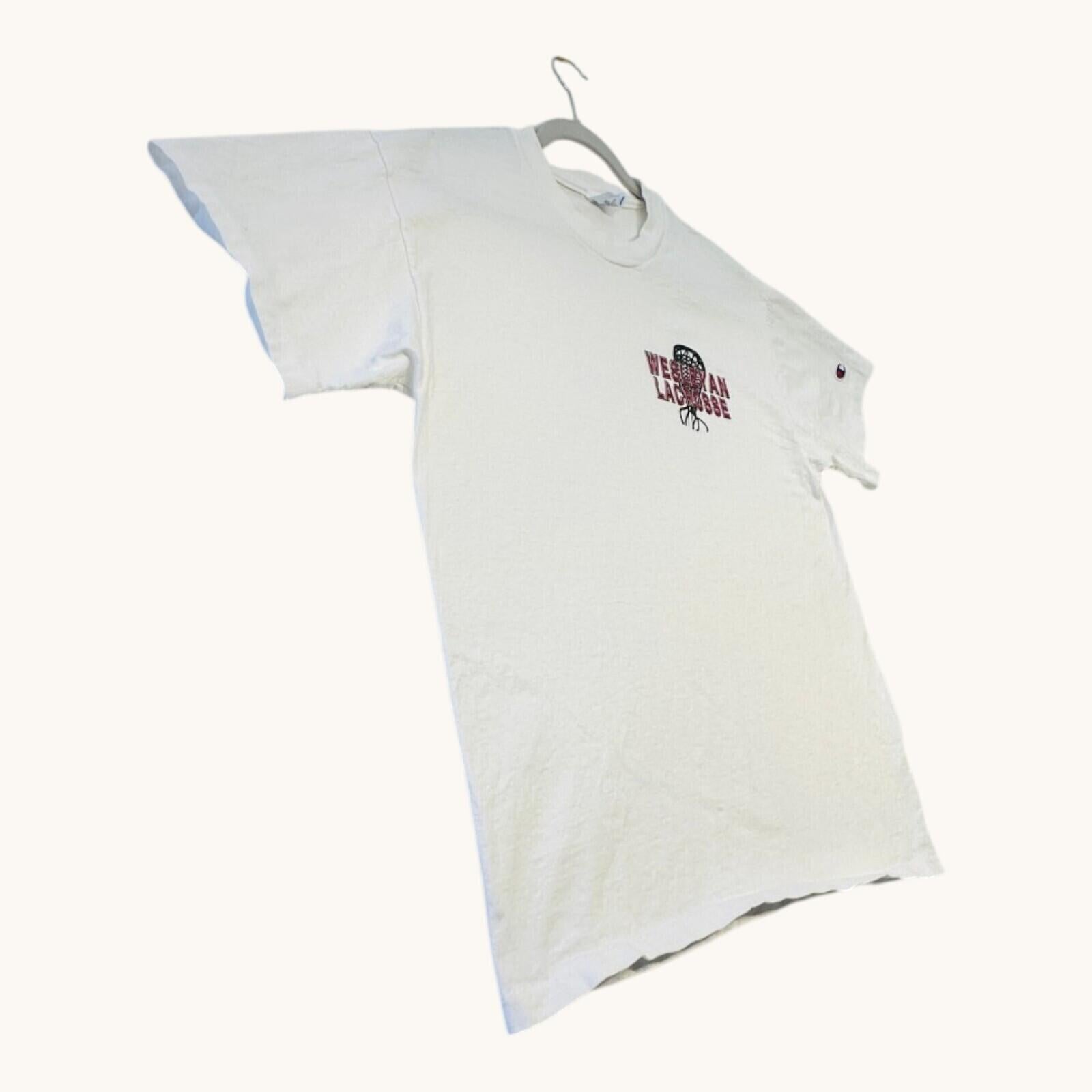 Champion Wesleyan Lacrosse T-Shirt Men's UK Size L White