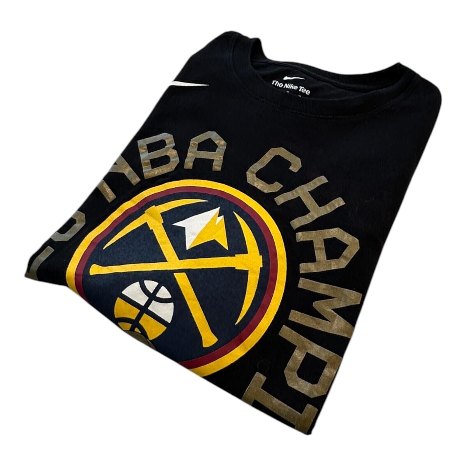 Nike Denver Nuggets T-Shirt Men's UK Size M Black Crew Neck