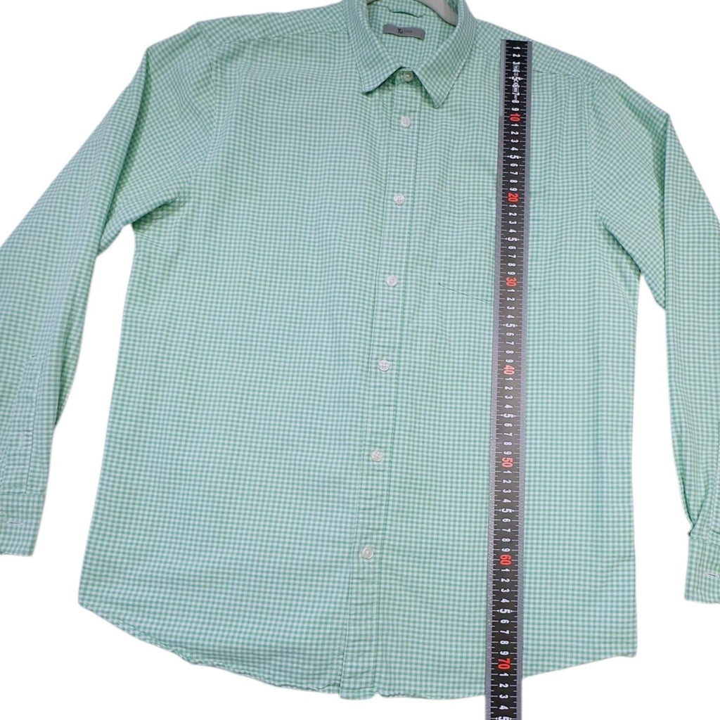 Tu Man Shirt Men's UK Size L Green Check Long Sleeve