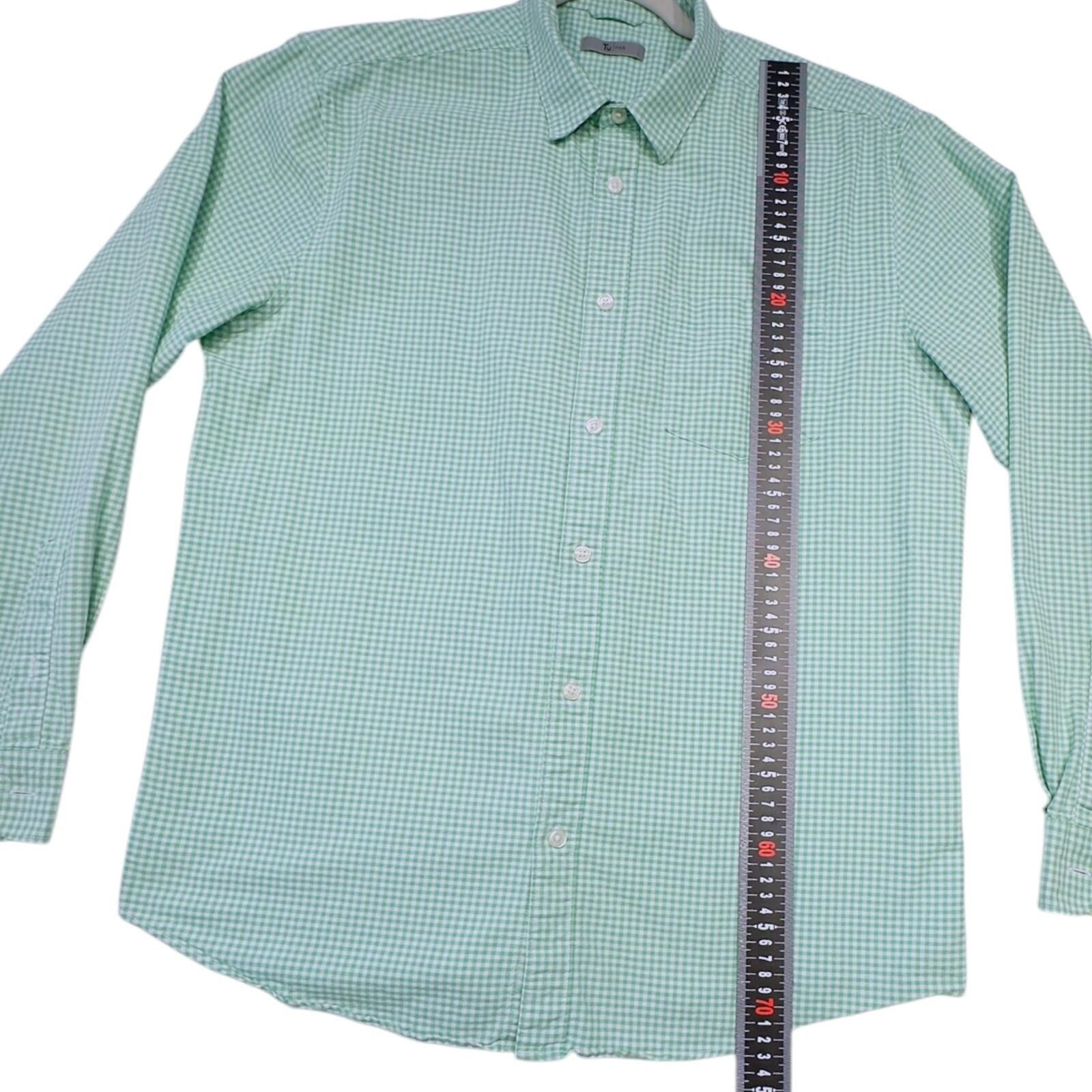 Tu Man Shirt Men's UK Size L Green Check Long Sleeve