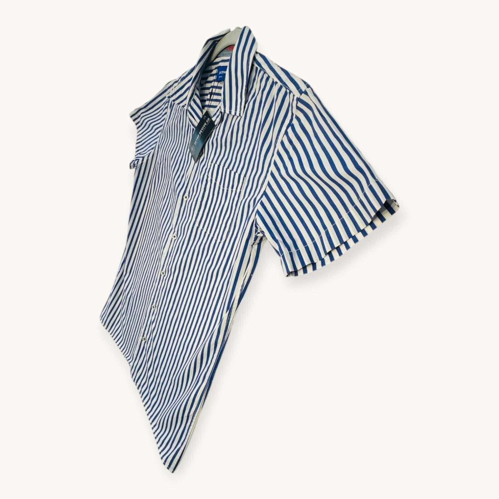 Jack & Jones Shirt Men's UK Size S White and Blue Striped