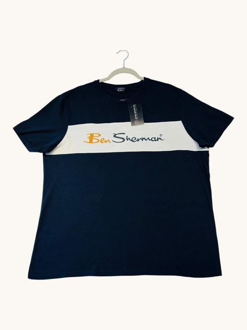 Ben Sherman T-Shirt Men's UK Size XL Blue Graphic Print