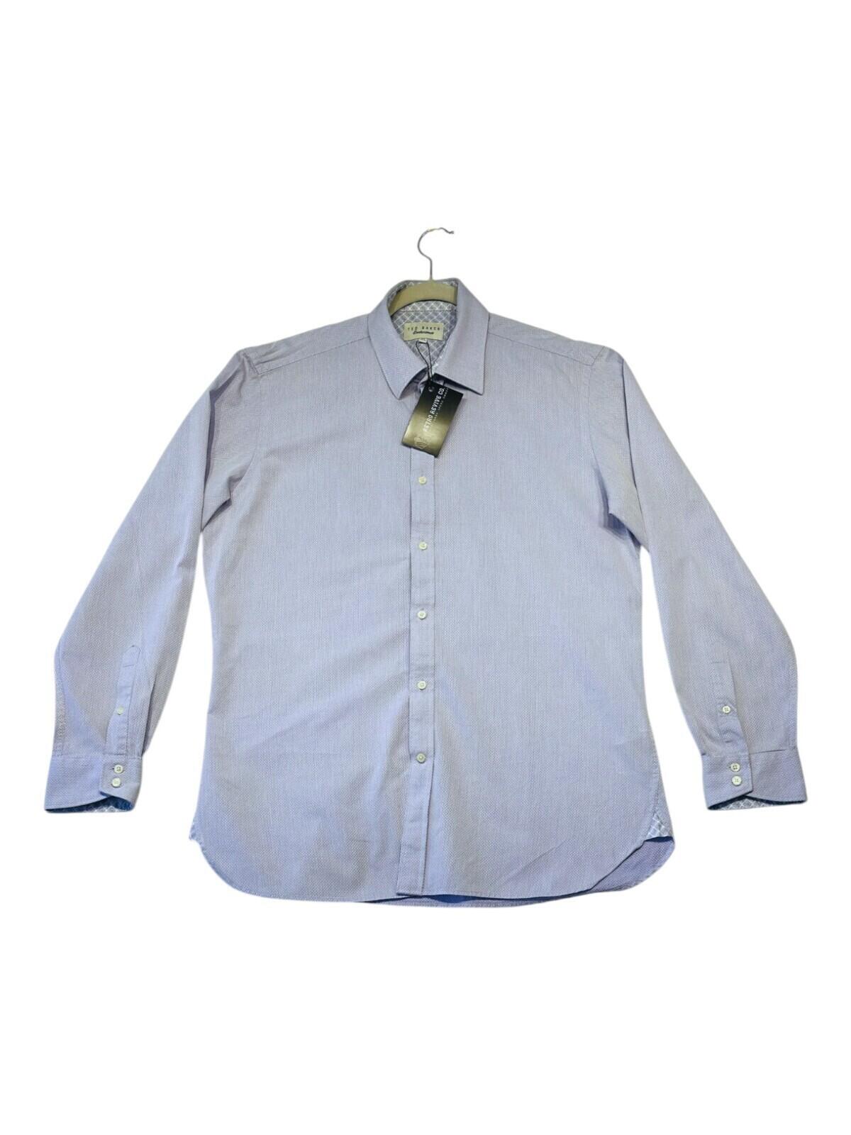 Ted Baker Shirt Men's UK Size L Blue Endurance Long Sleeve