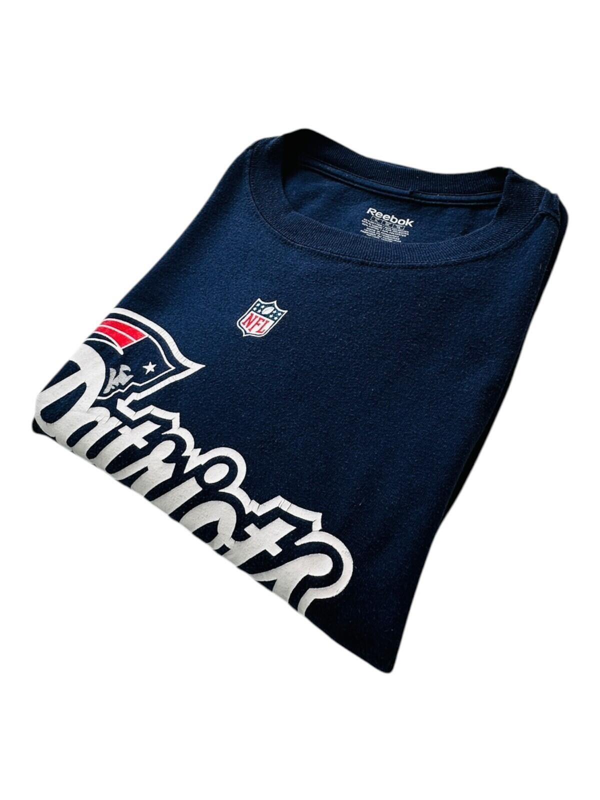 Reebok Patriots T-Shirt Men's UK Size XL Blue Short Sleeve