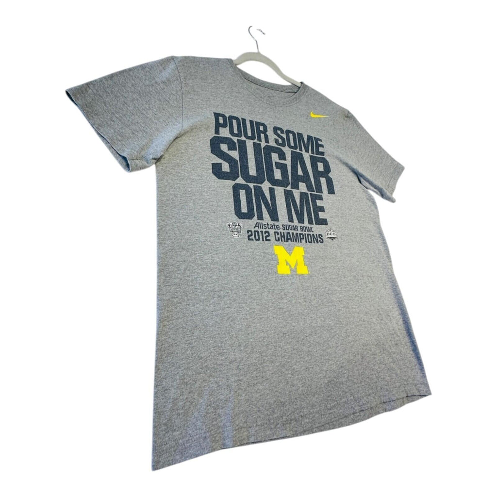 Nike Michigan Wolverines T-Shirt Men's UK Size L Grey